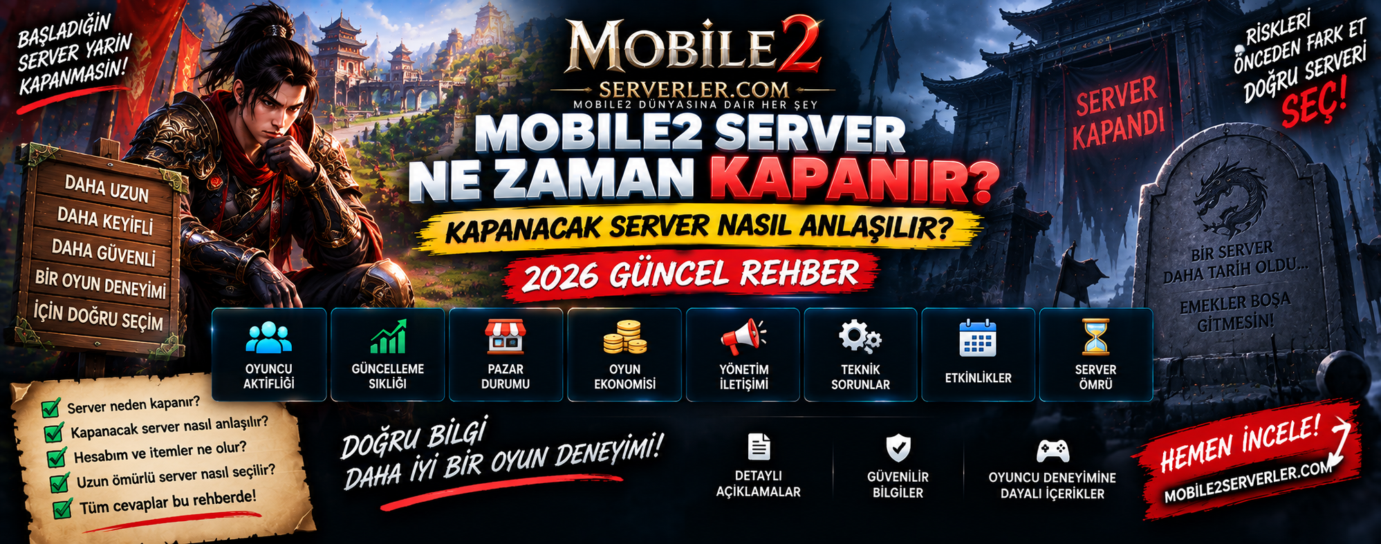 MOBILE2 SERVER NE ZAMAN KAPANIR? KAPANACAK SERVER NASIL ANLAŞILIR? 2026