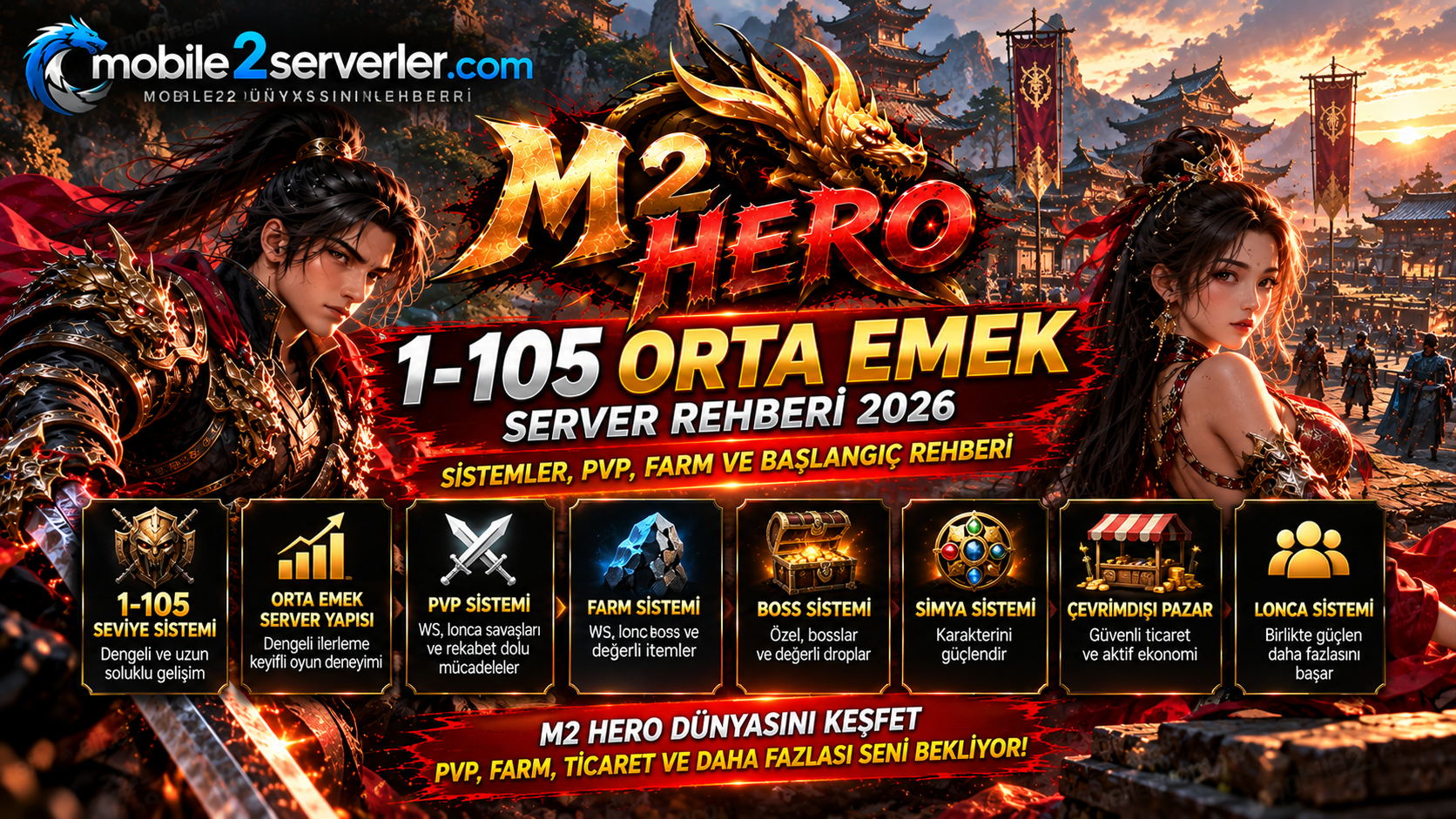 M2 Hero 1-105 Orta Emek Server Rehberi 2026: Sistemler, PvP ve Başlangıç