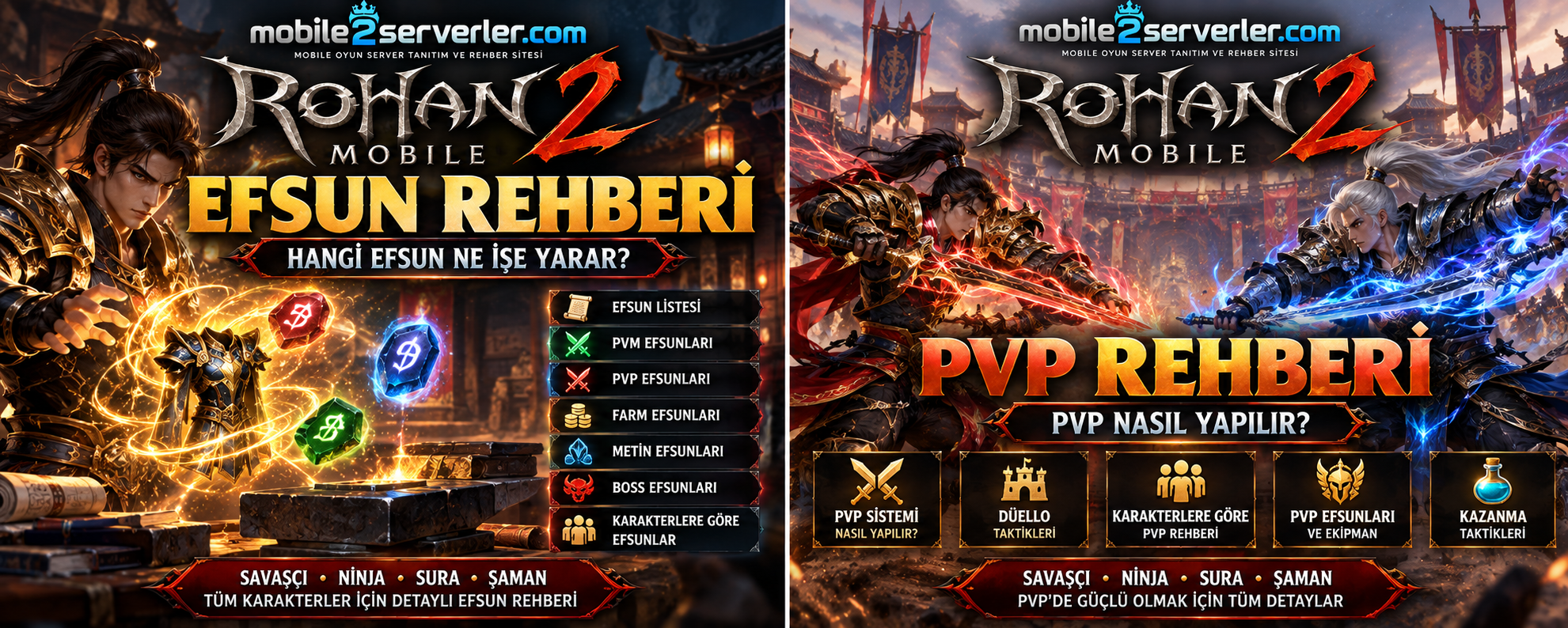 Rohan2 Mobile Efsun Rehberi 2026: Hangi Efsun Ne İşe Yarar? PvM, Farm ve PvP Efsunları