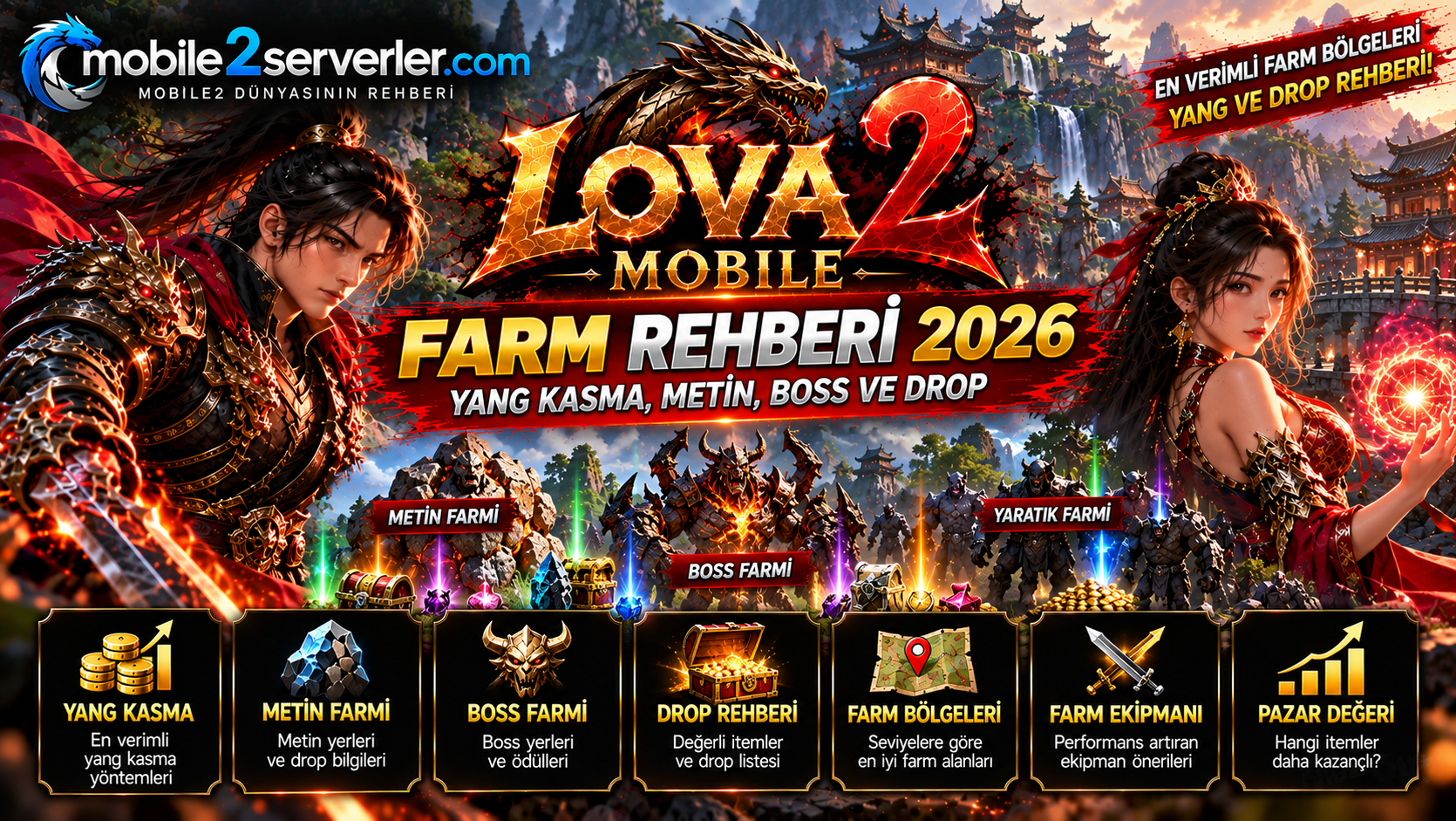 Lova2 Mobile Farm Rehberi 2026: Yang Kasma, Metin, Boss ve Drop