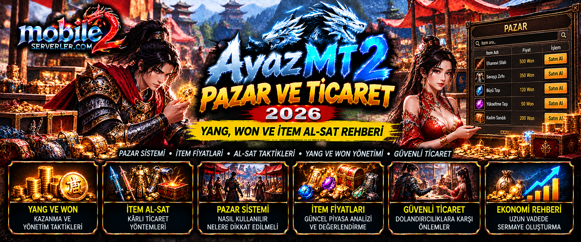 AyazMT2 Pazar ve Ticaret Rehberi 2026: Yang, Won ve İtem Al-Sat