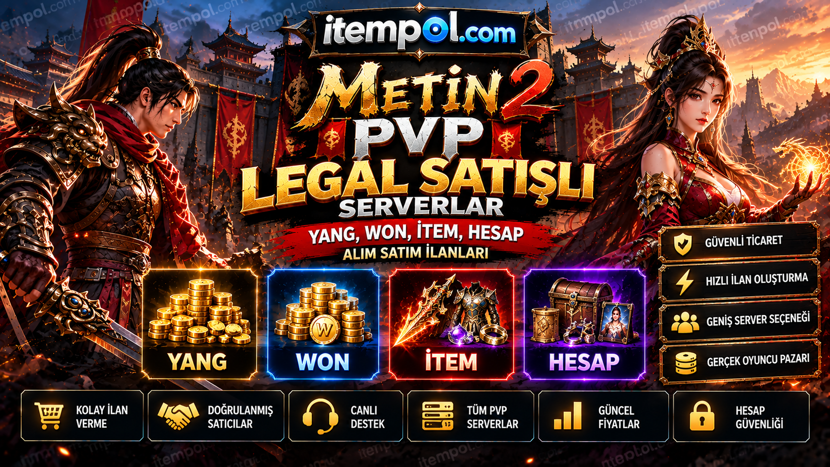 Metin2 PVP Legal Satışlı Serverlar 2026–2027: Yang, Won, İtem ve Hesap Satışı