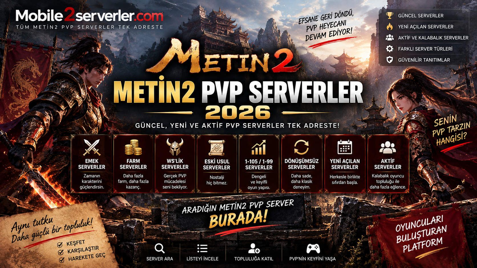 Metin2 PVP Serverler 2026: Güncel PVP Server Listesi, Yeni ve Aktif Serverler