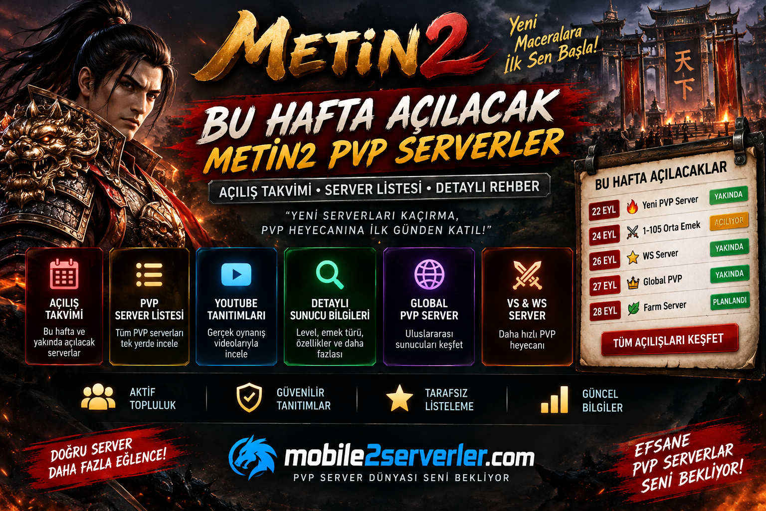 Bu Hafta Açılacak Metin2 PVP Serverler Nasıl Takip Edilir? Açılış Takvimi ve Server Seçimi 2026