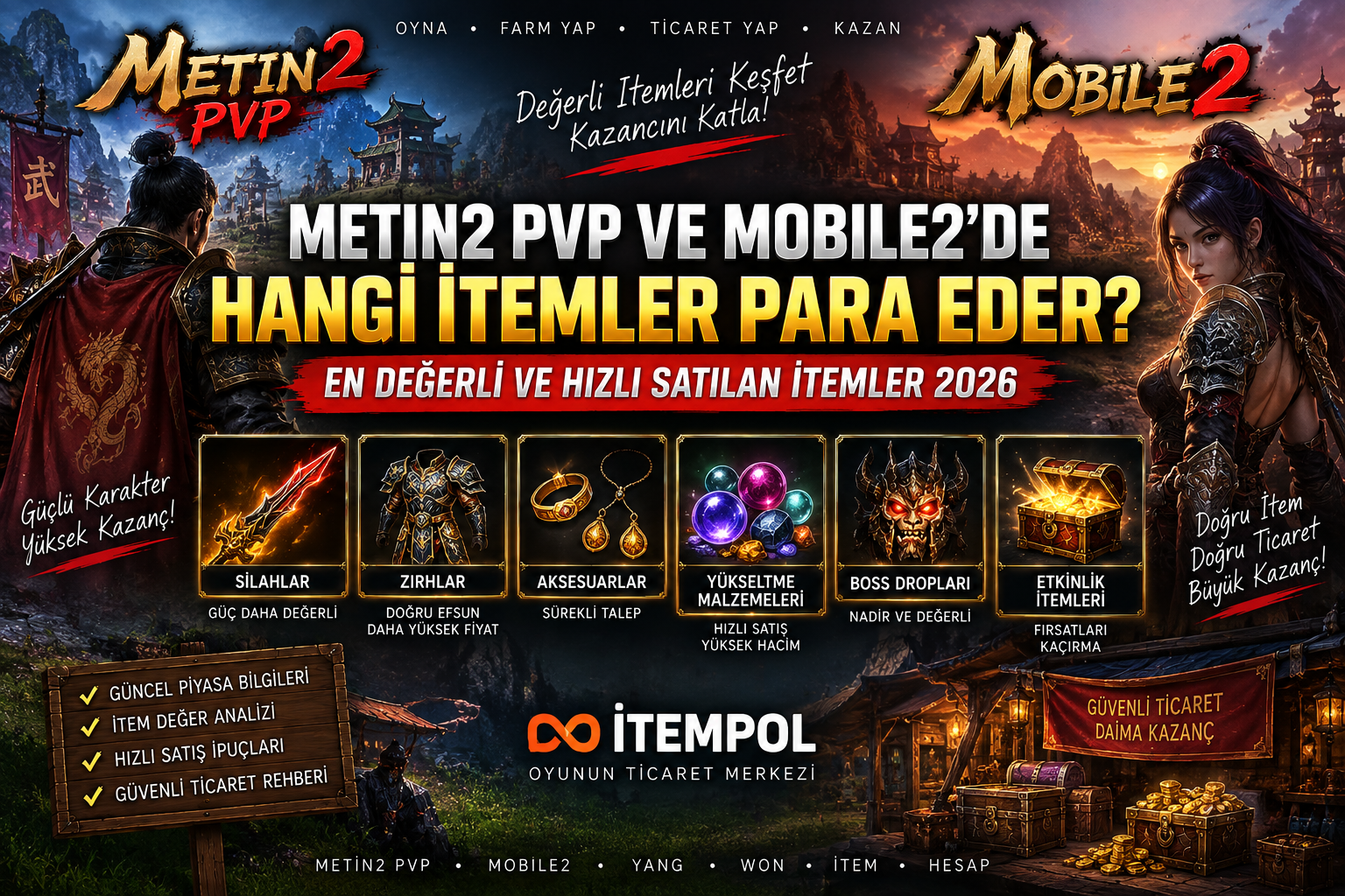 Metin2 PVP ve Mobile2’de Hangi Itemler Para Eder