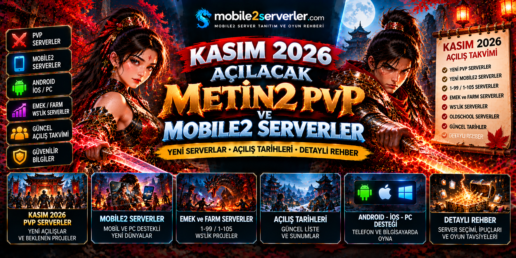 Kasım 2026 Açılacak Metin2 PVP Serverler ve Mobile2 Serverler