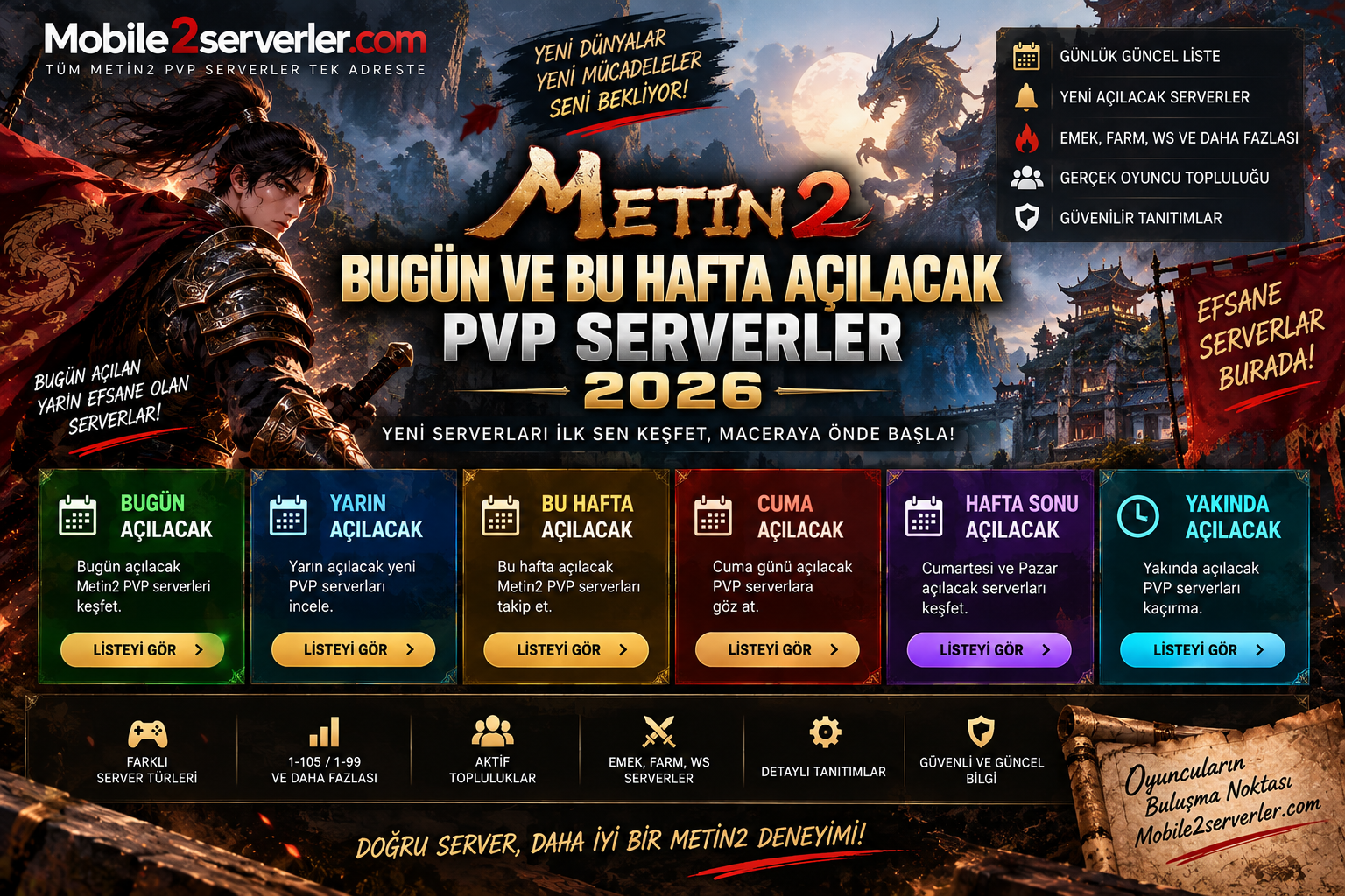Bugün Açılacak Metin2 PVP Serverler