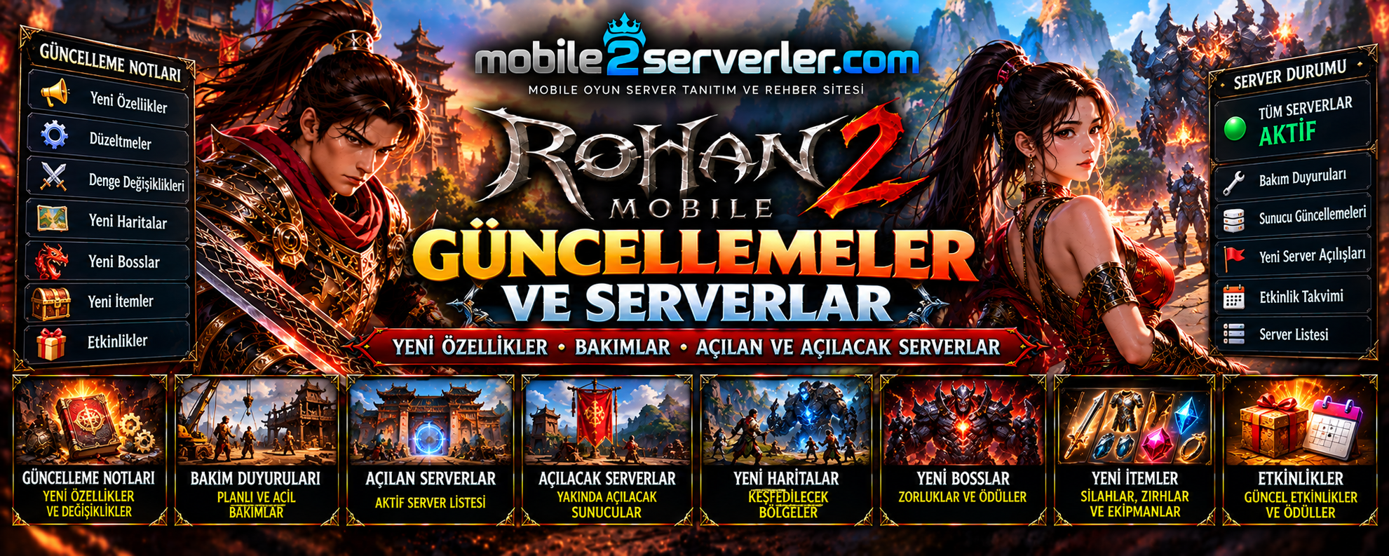 Rohan2 Mobile Güncellemeleri ve Serverlar 2026: Yeni Özellikler, Açılan ve Açılacak Serverlar