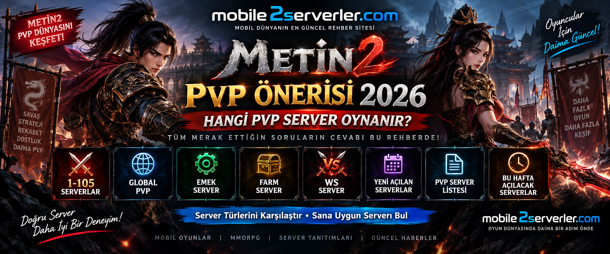 Metin2 PVP Önerisi 2026: Hangi PVP Server Oynanır? 1-105, Global, Emek ve Yeni Server Rehberi