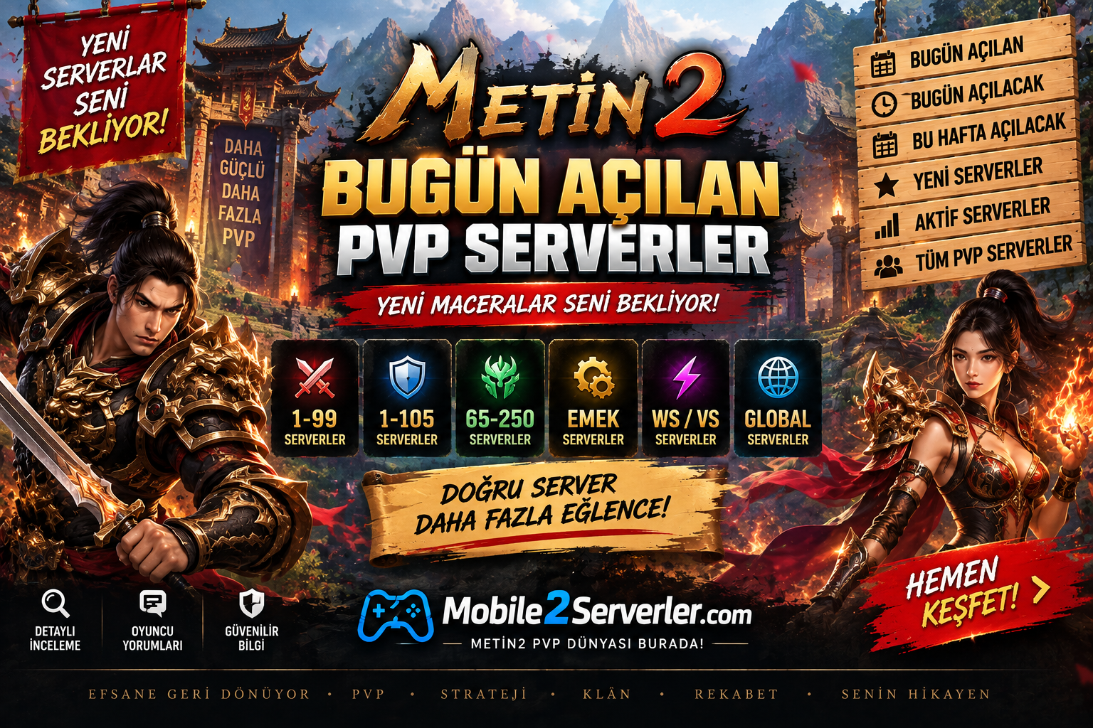 Bugün Açılan Metin2 PVP Serverler