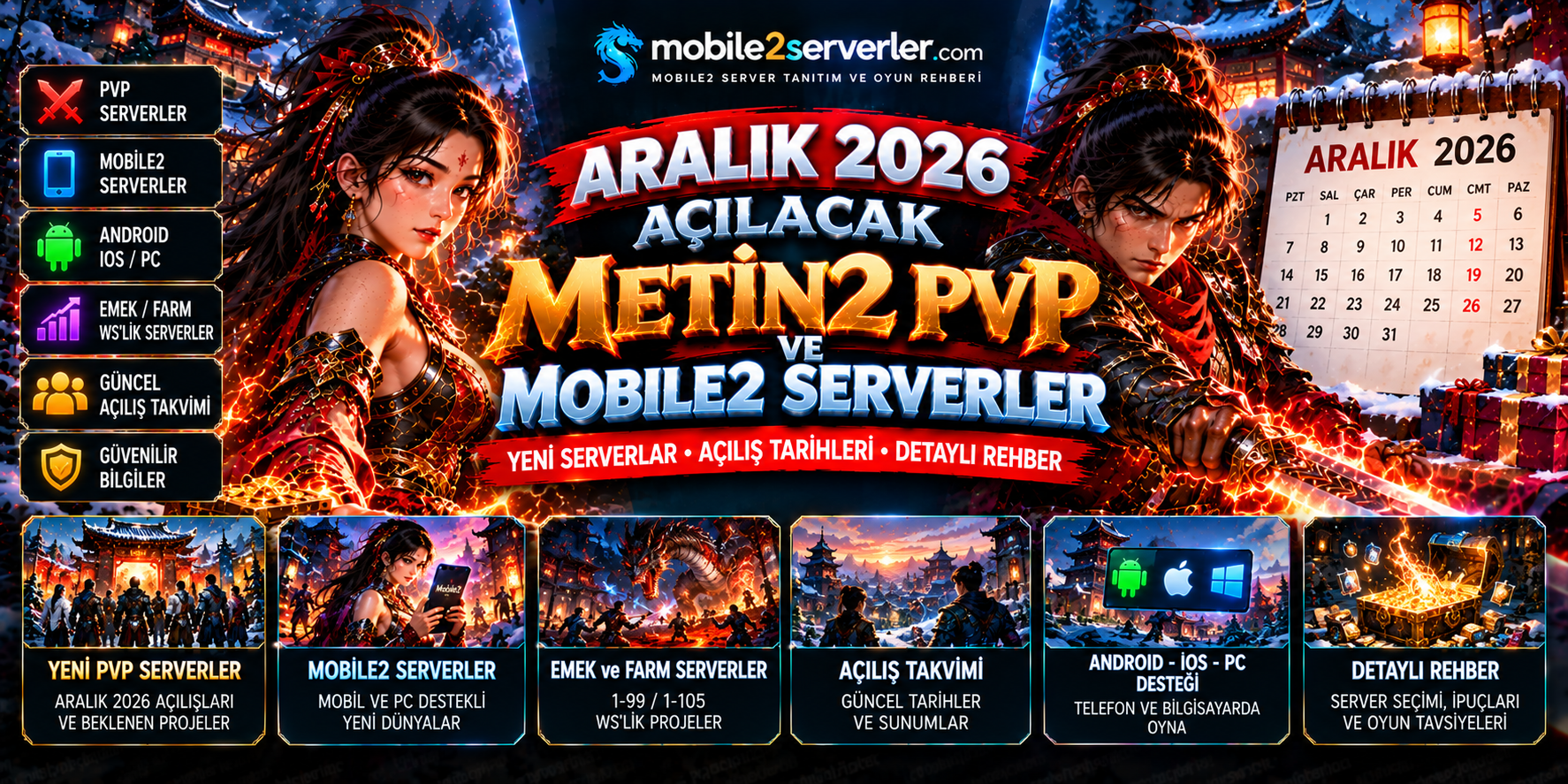 Aralık 2026 Açılacak Metin2 PVP Serverler ve Mobile2 Serverler