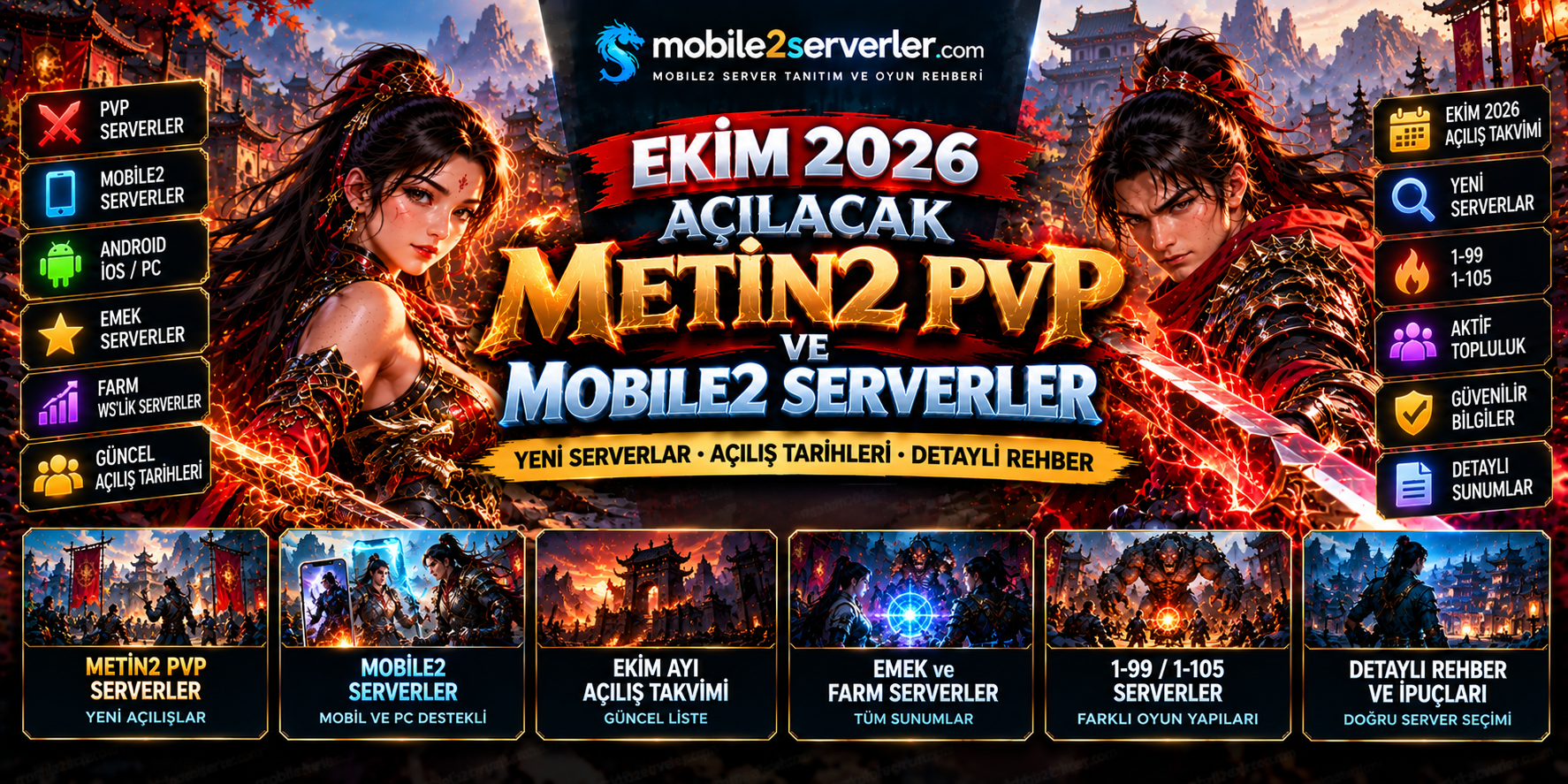 Ekim Ayında Açılacak Metin2 PVP Serverler ve Mobile2 Serverler 2026