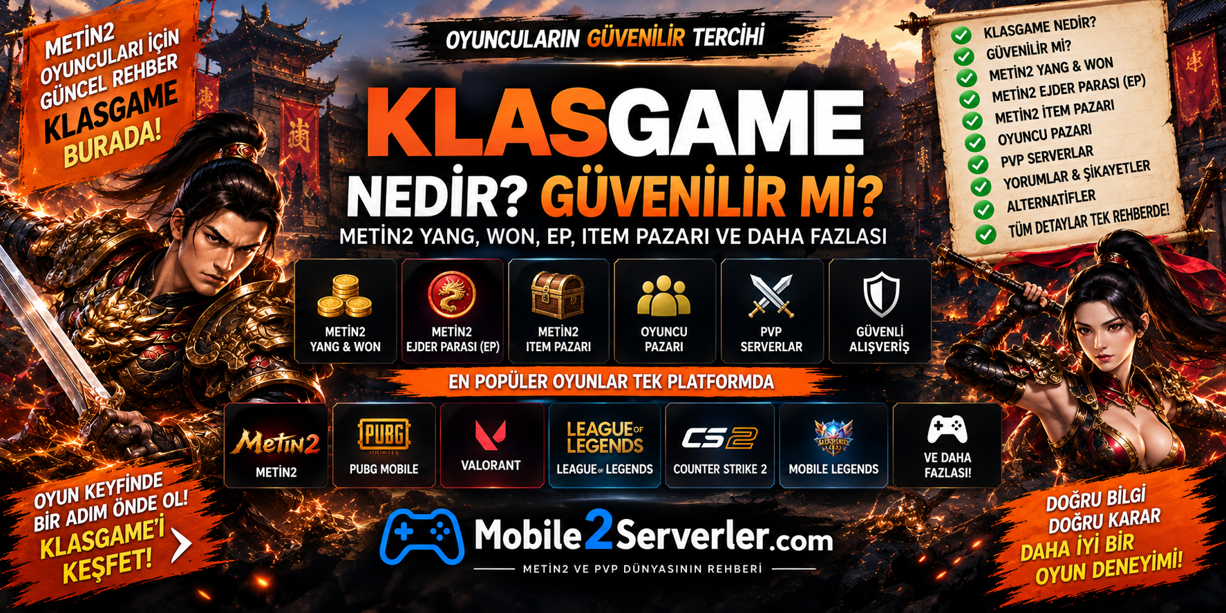 Klasgame Nedir? Güvenilir mi? Metin2 Yang, Won, EP ve Klasgame Alternatifi 2026