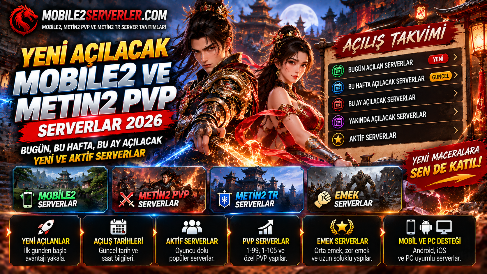 Yakında Açılacak Mobile2 ve Metin2 PVP Serverlar 2026