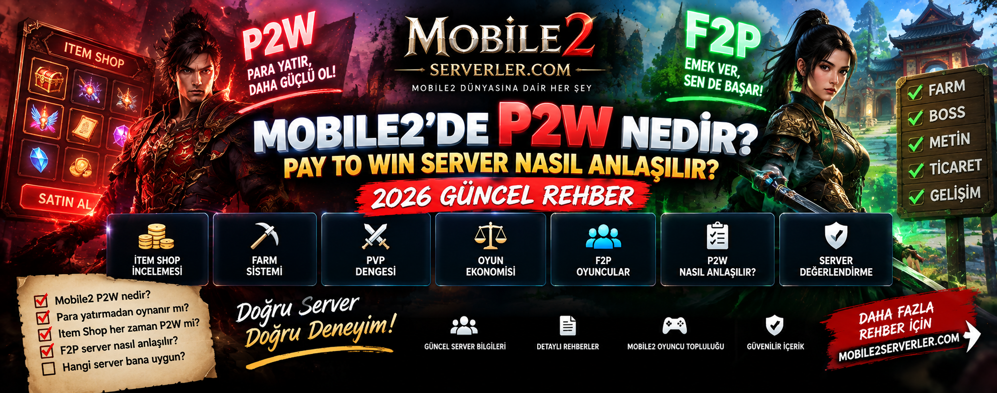 MOBILE2 P2W NEDİR? PAY TO WIN SERVER NASIL ANLAŞILIR? 2026