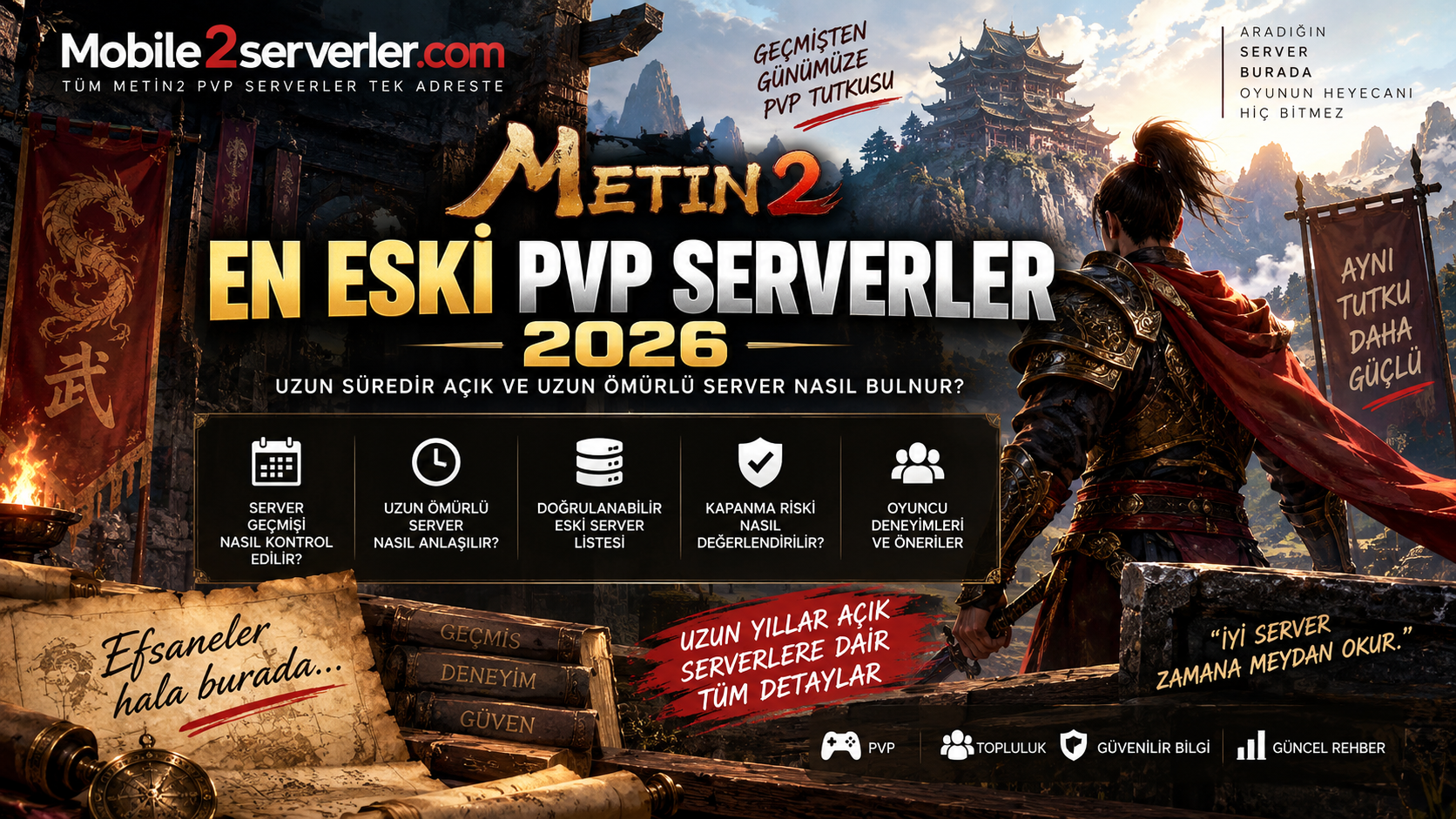 En Eski Metin2 PVP Serverler 2026: Uzun Süredir Açık ve Uzun Ömürlü Server Nasıl Bulunur?